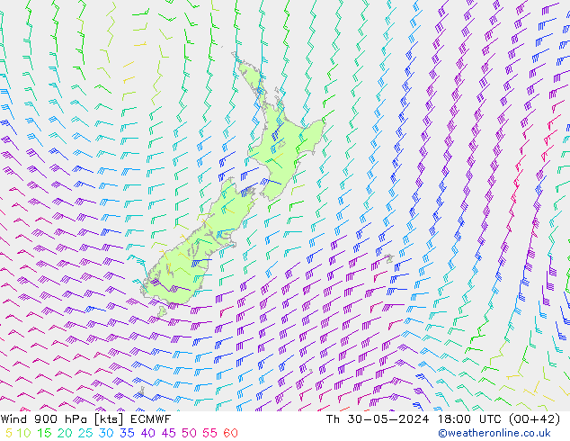 Wind 900 hPa ECMWF Th 30.05.2024 18 UTC