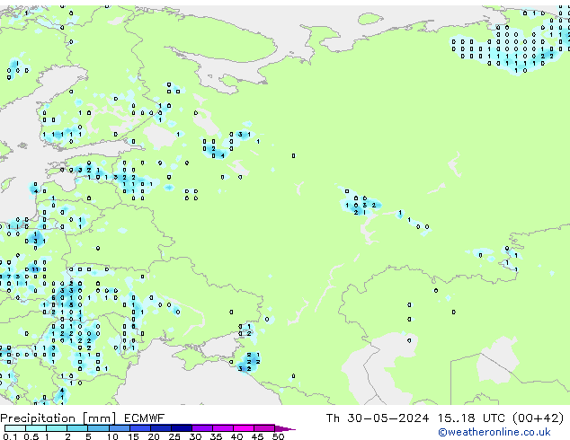 Precipitation ECMWF Th 30.05.2024 18 UTC