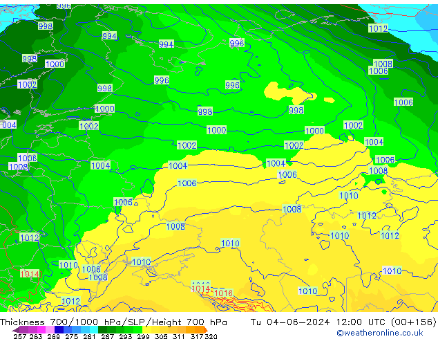 Thck 700-1000 hPa ECMWF mar 04.06.2024 12 UTC