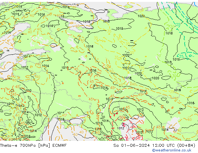 Theta-e 700hPa ECMWF Cts 01.06.2024 12 UTC