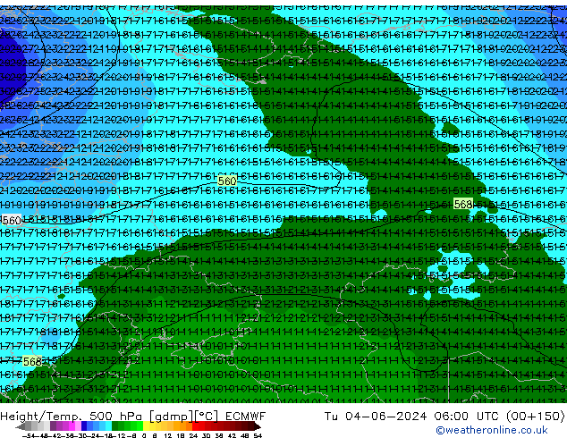 Z500/Rain (+SLP)/Z850 ECMWF mar 04.06.2024 06 UTC