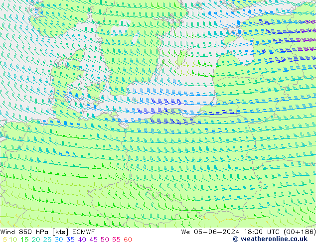 Wind 850 hPa ECMWF We 05.06.2024 18 UTC