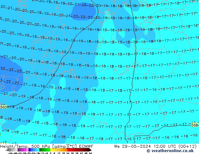 Z500/Rain (+SLP)/Z850 ECMWF ср 29.05.2024 12 UTC