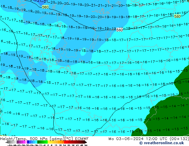 Z500/Rain (+SLP)/Z850 ECMWF lun 03.06.2024 12 UTC