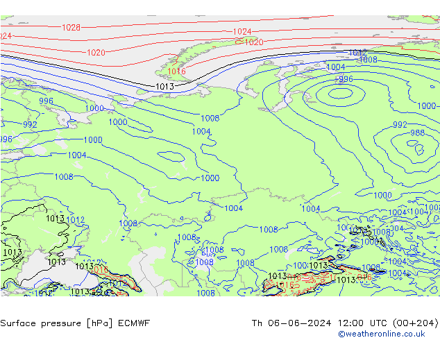 Bodendruck ECMWF Do 06.06.2024 12 UTC