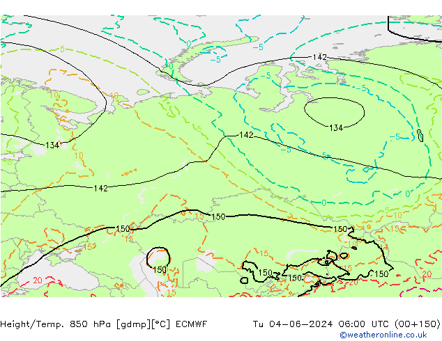 Z500/Rain (+SLP)/Z850 ECMWF Tu 04.06.2024 06 UTC