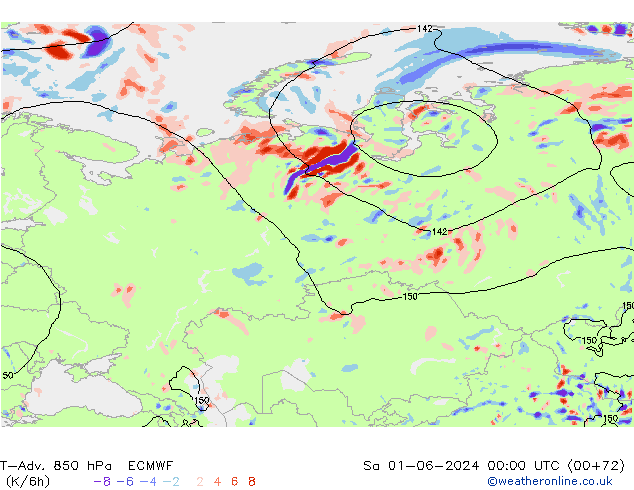 T-Adv. 850 hPa ECMWF  01.06.2024 00 UTC