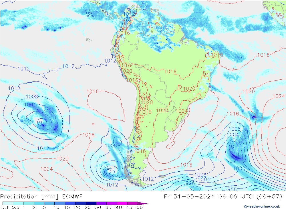 Niederschlag ECMWF Fr 31.05.2024 09 UTC