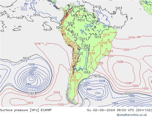 ciśnienie ECMWF nie. 02.06.2024 06 UTC