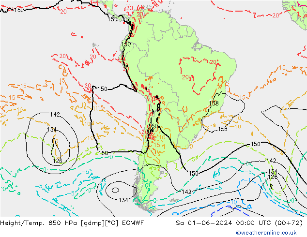 Height/Temp. 850 hPa ECMWF  01.06.2024 00 UTC