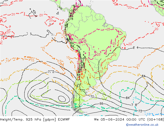 Height/Temp. 925 hPa ECMWF  05.06.2024 00 UTC