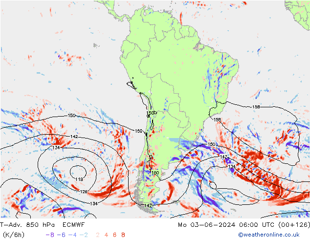 T-Adv. 850 hPa ECMWF Po 03.06.2024 06 UTC