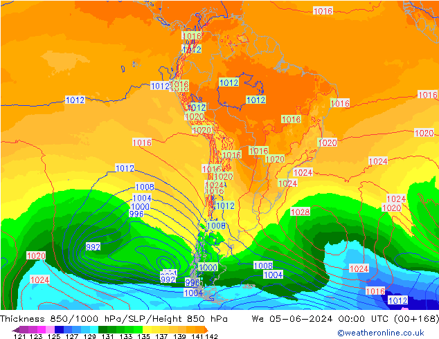 Thck 850-1000 hPa ECMWF We 05.06.2024 00 UTC