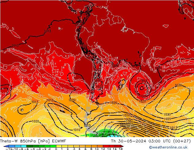 Theta-W 850hPa ECMWF Th 30.05.2024 03 UTC