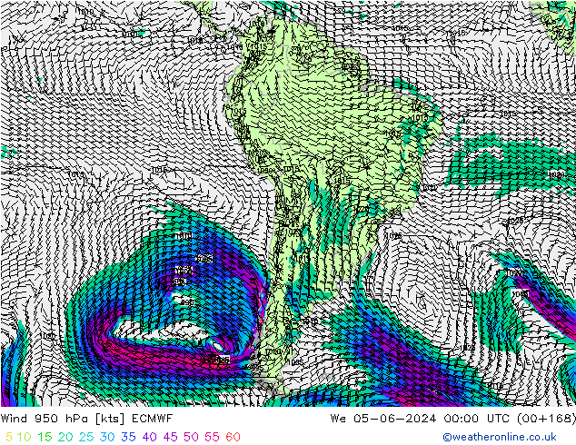 Wind 950 hPa ECMWF We 05.06.2024 00 UTC