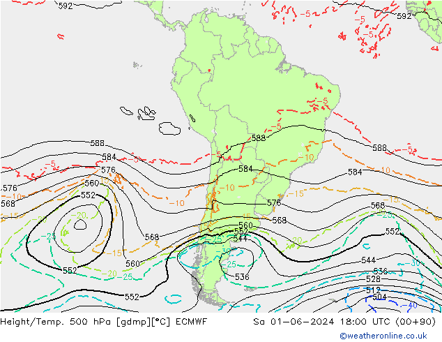 Z500/Rain (+SLP)/Z850 ECMWF  01.06.2024 18 UTC