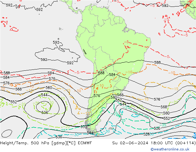 Z500/Rain (+SLP)/Z850 ECMWF Ne 02.06.2024 18 UTC