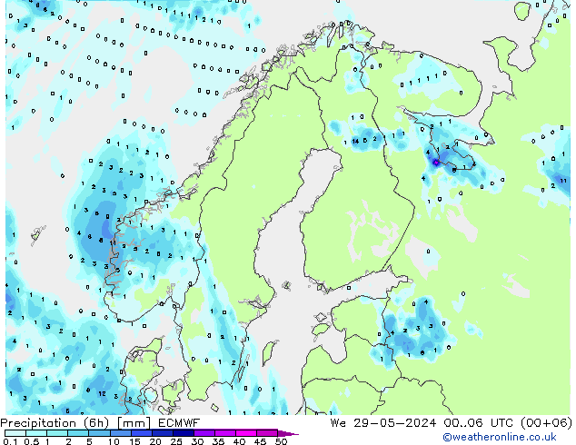 Z500/Regen(+SLP)/Z850 ECMWF wo 29.05.2024 06 UTC