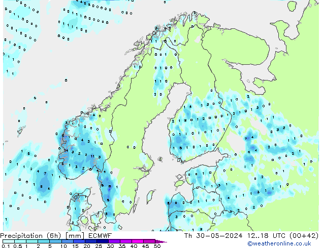 Z500/Rain (+SLP)/Z850 ECMWF  30.05.2024 18 UTC