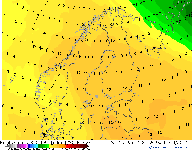 Z500/Regen(+SLP)/Z850 ECMWF wo 29.05.2024 06 UTC