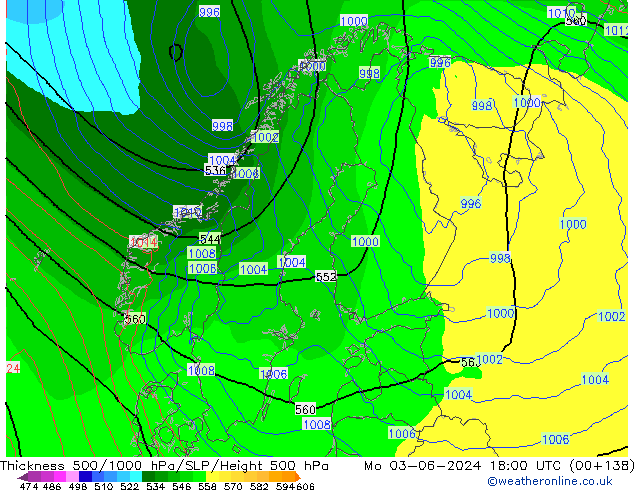 Thck 500-1000hPa ECMWF lun 03.06.2024 18 UTC