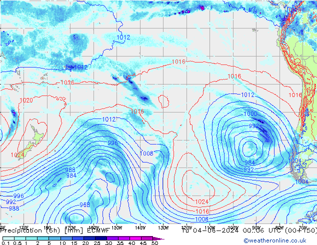 Yağış (6h) ECMWF Sa 04.06.2024 06 UTC