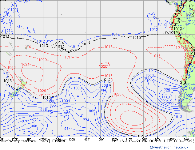 Luchtdruk (Grond) ECMWF do 06.06.2024 00 UTC