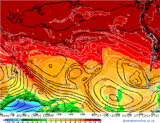 Theta-W 850hPa ECMWF pt. 07.06.2024 00 UTC