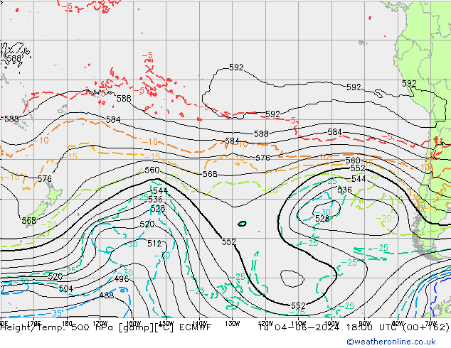 Yükseklik/Sıc. 500 hPa ECMWF Sa 04.06.2024 18 UTC