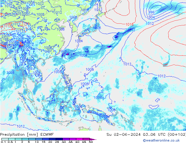 Précipitation ECMWF dim 02.06.2024 06 UTC