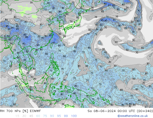 RV 700 hPa ECMWF za 08.06.2024 00 UTC