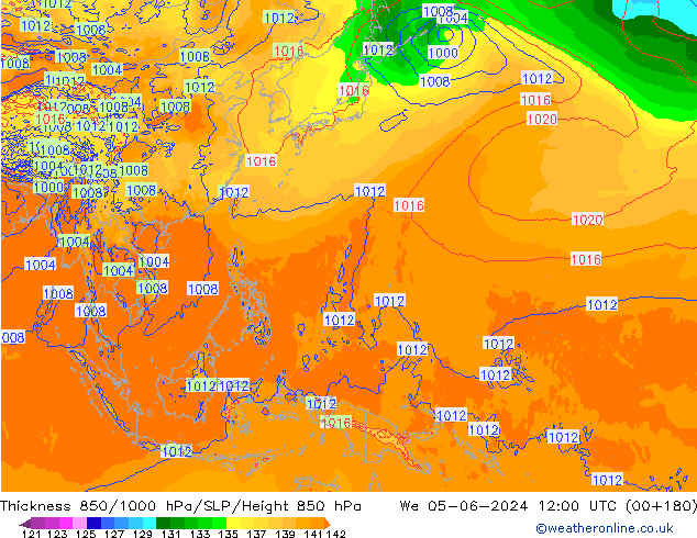 Thck 850-1000 hPa ECMWF  05.06.2024 12 UTC