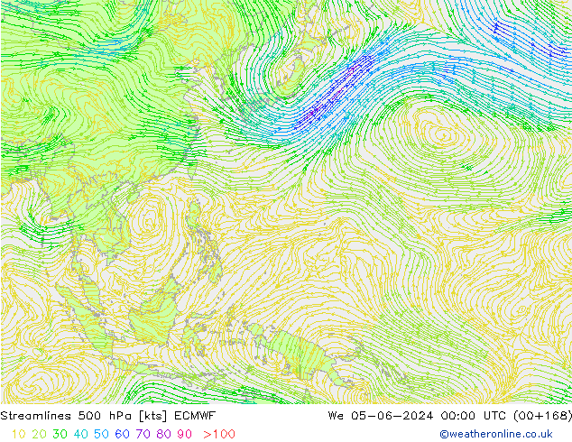 Stroomlijn 500 hPa ECMWF wo 05.06.2024 00 UTC