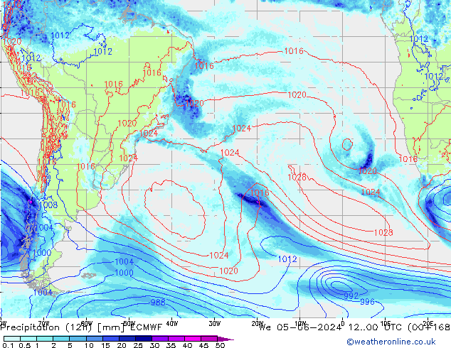 Precipitazione (12h) ECMWF mer 05.06.2024 00 UTC