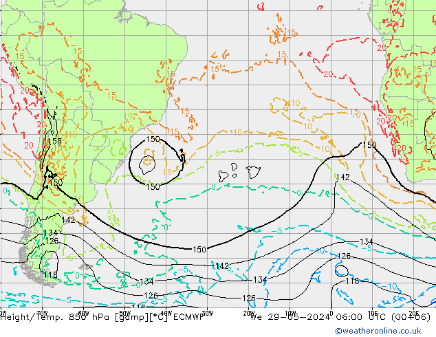 Z500/Rain (+SLP)/Z850 ECMWF mié 29.05.2024 06 UTC