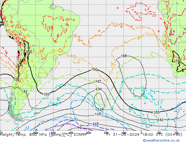 Z500/Rain (+SLP)/Z850 ECMWF  31.05.2024 18 UTC