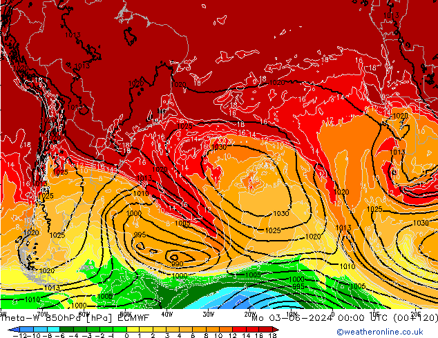 Theta-W 850hPa ECMWF lun 03.06.2024 00 UTC