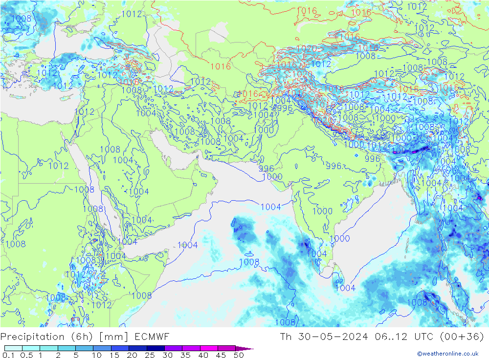 Z500/Yağmur (+YB)/Z850 ECMWF Per 30.05.2024 12 UTC