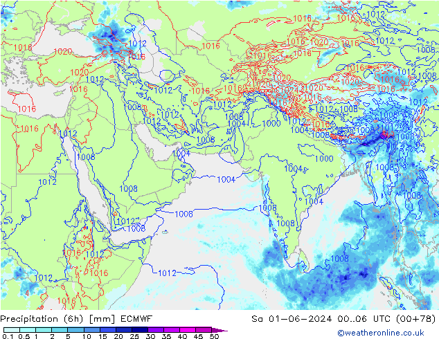 Z500/Rain (+SLP)/Z850 ECMWF Sáb 01.06.2024 06 UTC