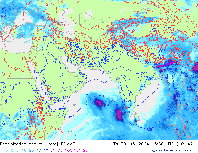 Toplam Yağış ECMWF Per 30.05.2024 18 UTC