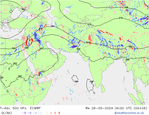 T-Adv. 500 hPa ECMWF We 29.05.2024 06 UTC