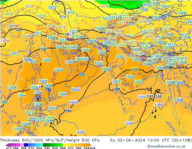 Thck 500-1000hPa ECMWF Dom 02.06.2024 12 UTC