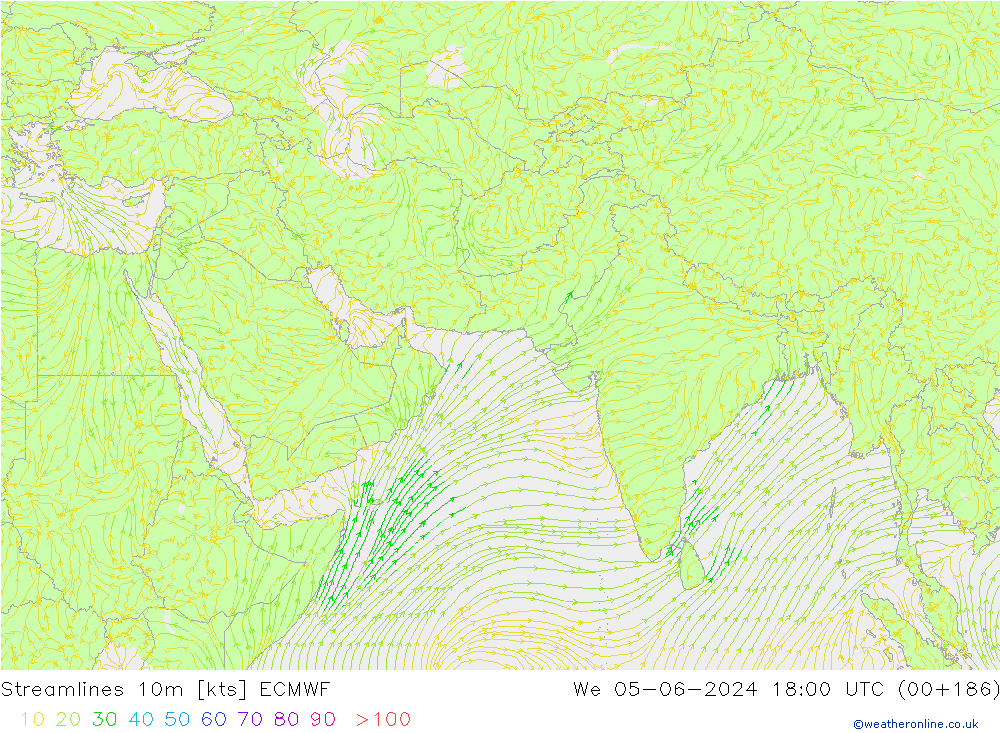 Rüzgar 10m ECMWF Çar 05.06.2024 18 UTC