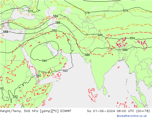 Z500/Rain (+SLP)/Z850 ECMWF Sáb 01.06.2024 06 UTC