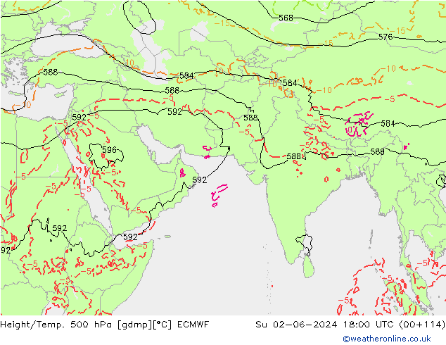 Z500/Rain (+SLP)/Z850 ECMWF  02.06.2024 18 UTC