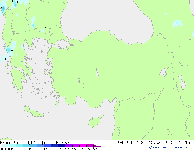 Precipitação (12h) ECMWF Ter 04.06.2024 06 UTC