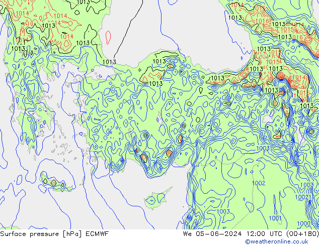 Surface pressure ECMWF We 05.06.2024 12 UTC