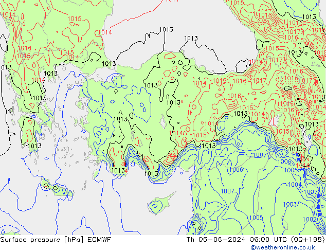 Yer basıncı ECMWF Per 06.06.2024 06 UTC