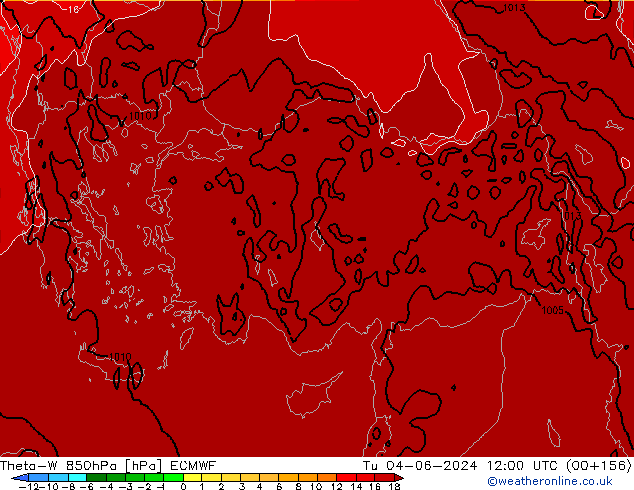 Theta-W 850hPa ECMWF Ter 04.06.2024 12 UTC