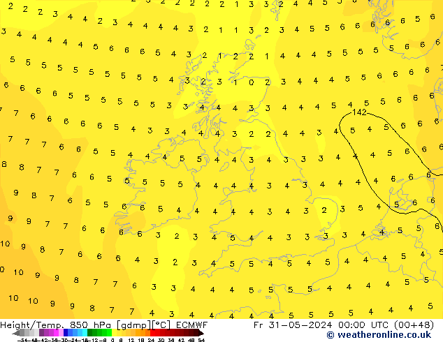 Z500/Rain (+SLP)/Z850 ECMWF Sex 31.05.2024 00 UTC